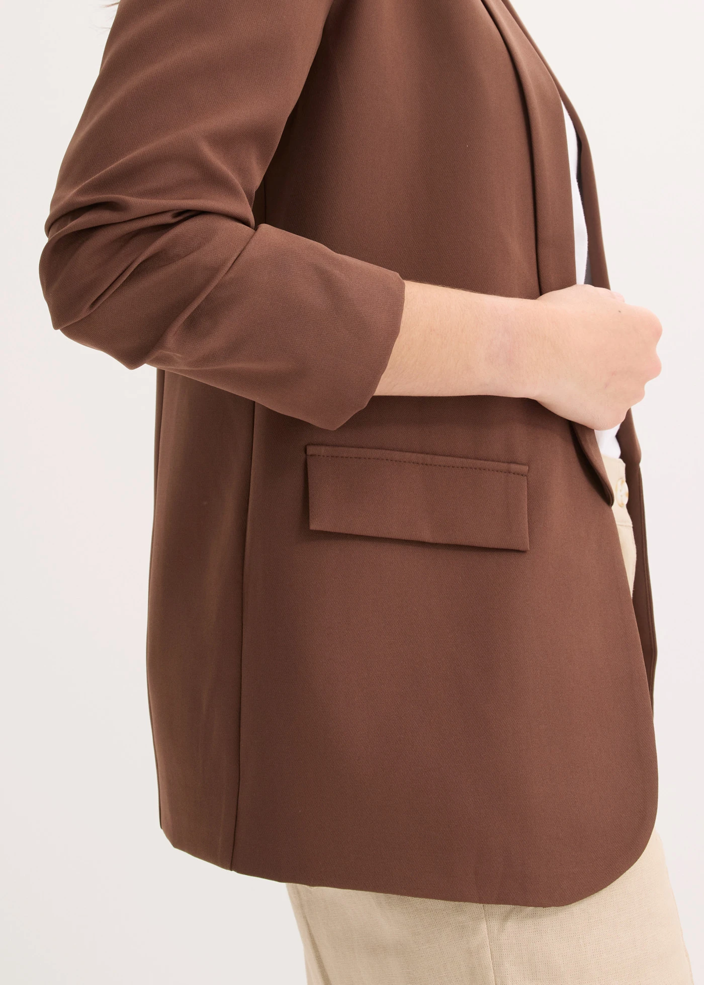 Blazer met plooitjes • bruin • bonprix online shop