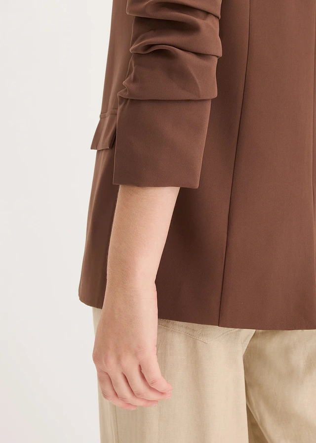 Blazer met plooitjes • bruin • product-page.page-title-suffix