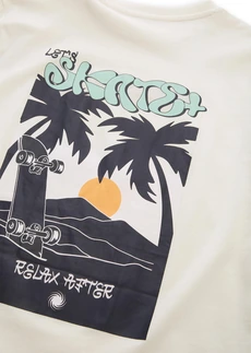 Tom Tailor T-shirt van puur katoen met kleurverandering, Kleur: wolwit met print