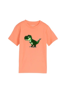 Tričko s dinosaurem a oboustrannými flitry, značka Tom Tailor • světle oranžová • bonprix obchod