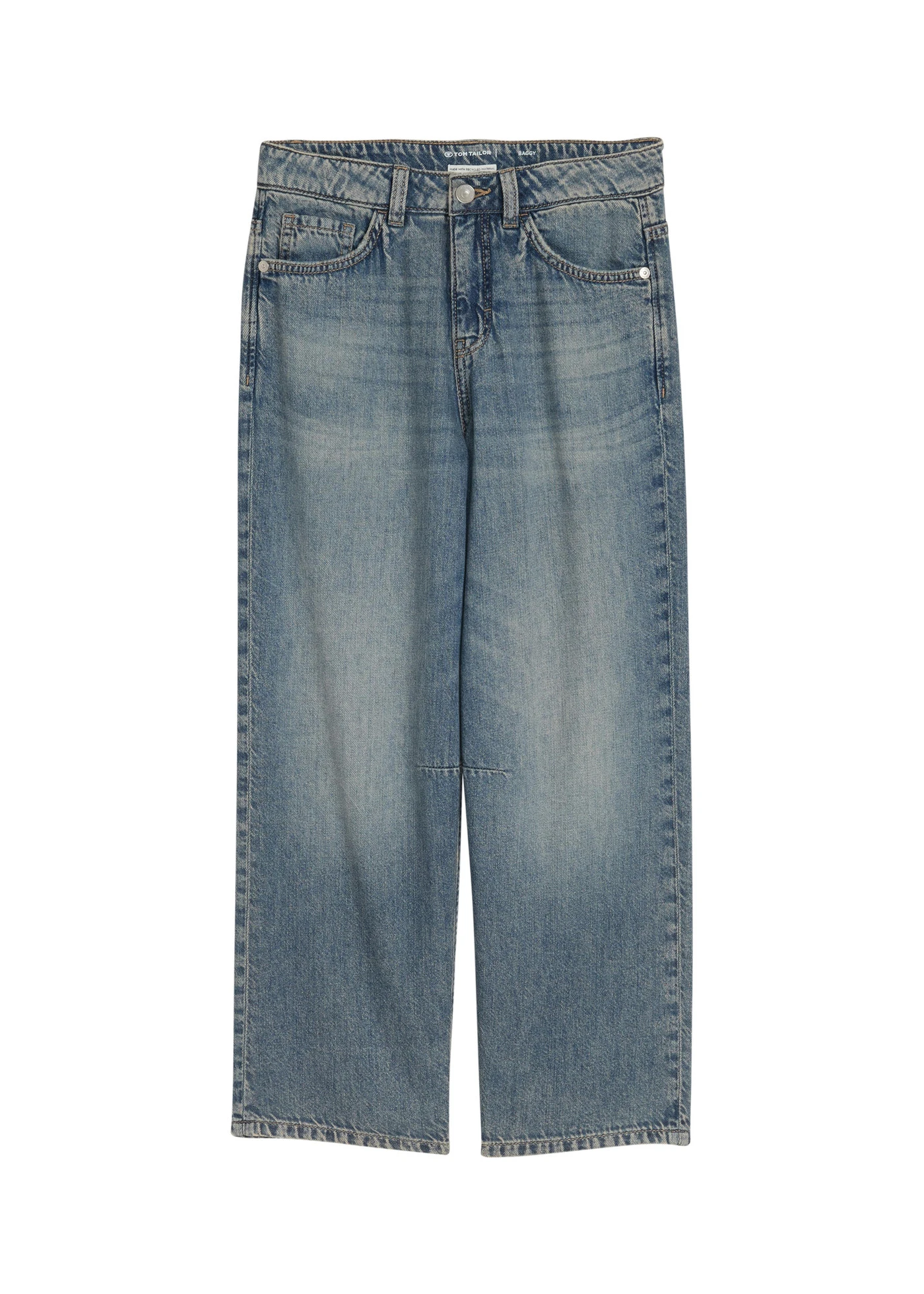 Tom Tailor baggy jeans van puur katoen met een verstelbare band • blue denim used • bonprix online shop