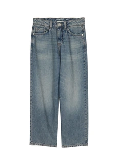 Džínsy baggy Tom Tailor, z čistej bavlny, prestaviteľný pás, farba: modrá denim used