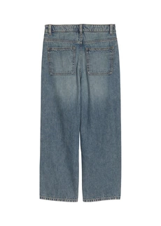 Tom Tailor baggy jeans van puur katoen met een verstelbare band, Kleur: blue denim used