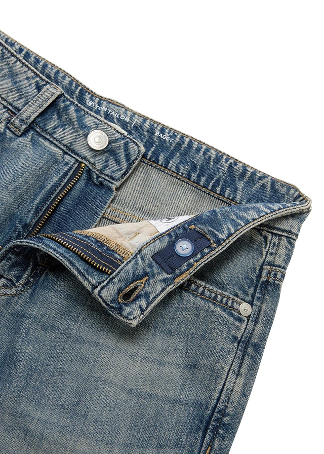Jean baggy Tom Tailor à ceinture réglable • bleu denim used  • product-page.page-title-suffix