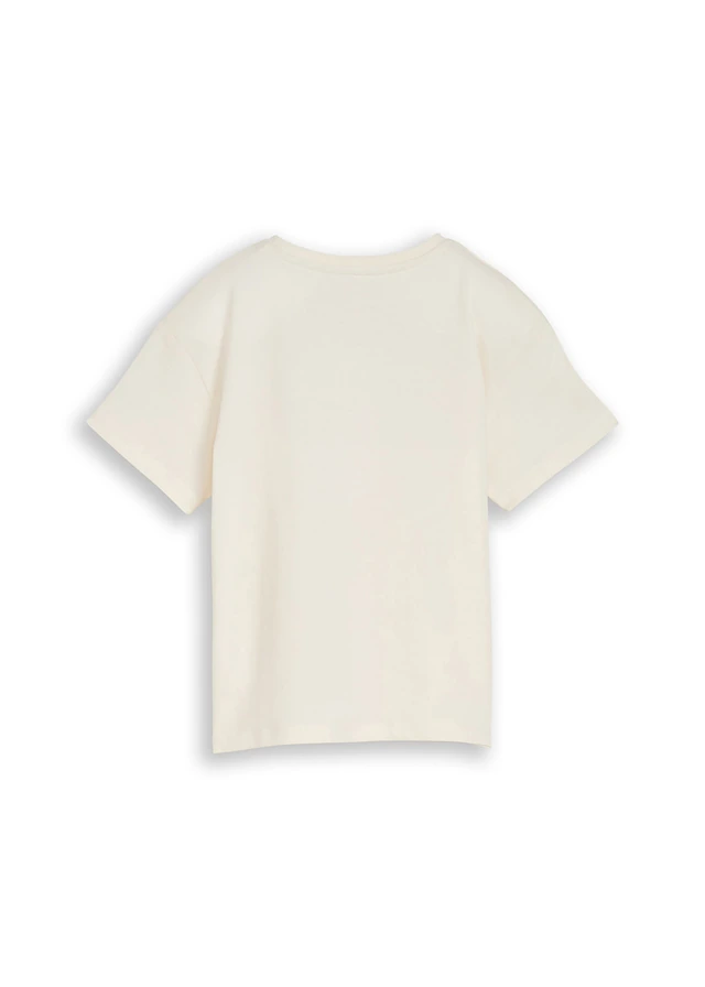 Oversized shirt van Tom Tailor, Kleur: wolwit met print