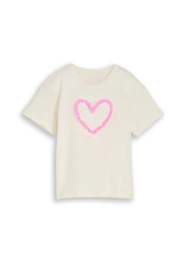 Tricou oversize Tom Tailor • ecru, cu imprimeu • magazin bonprix