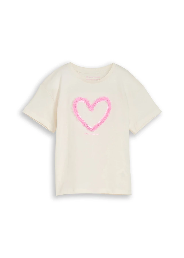 Oversized shirt van Tom Tailor, Kleur: wolwit met print