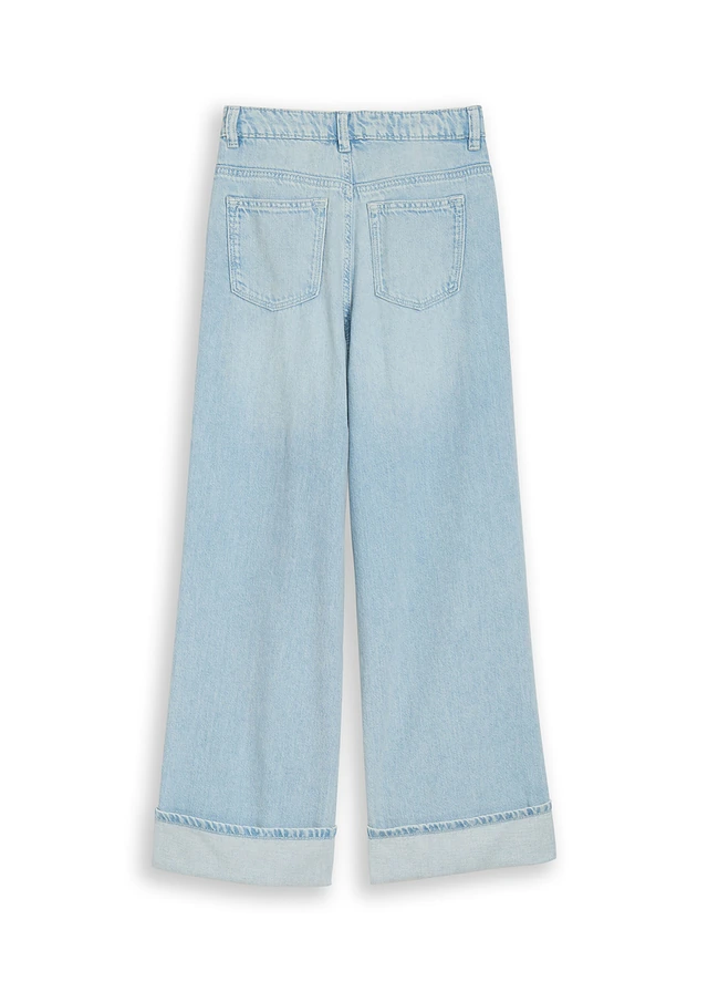 Tom Tailor wide leg jeans, mid waist, Kleur: lichtblauw denim