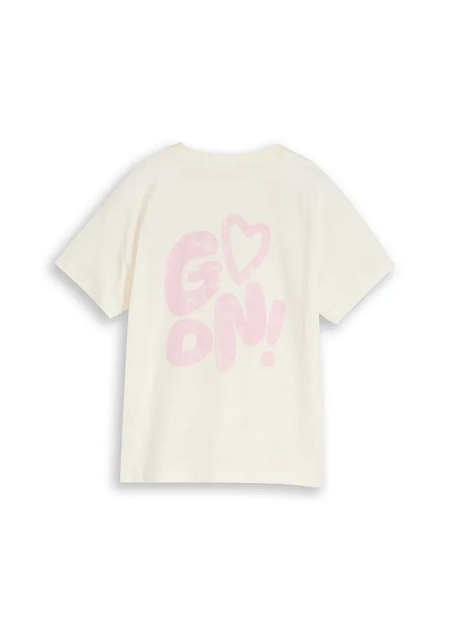 Tricou oversized Tom Tailor • ecru, cu imprimeu • magazin bonprix