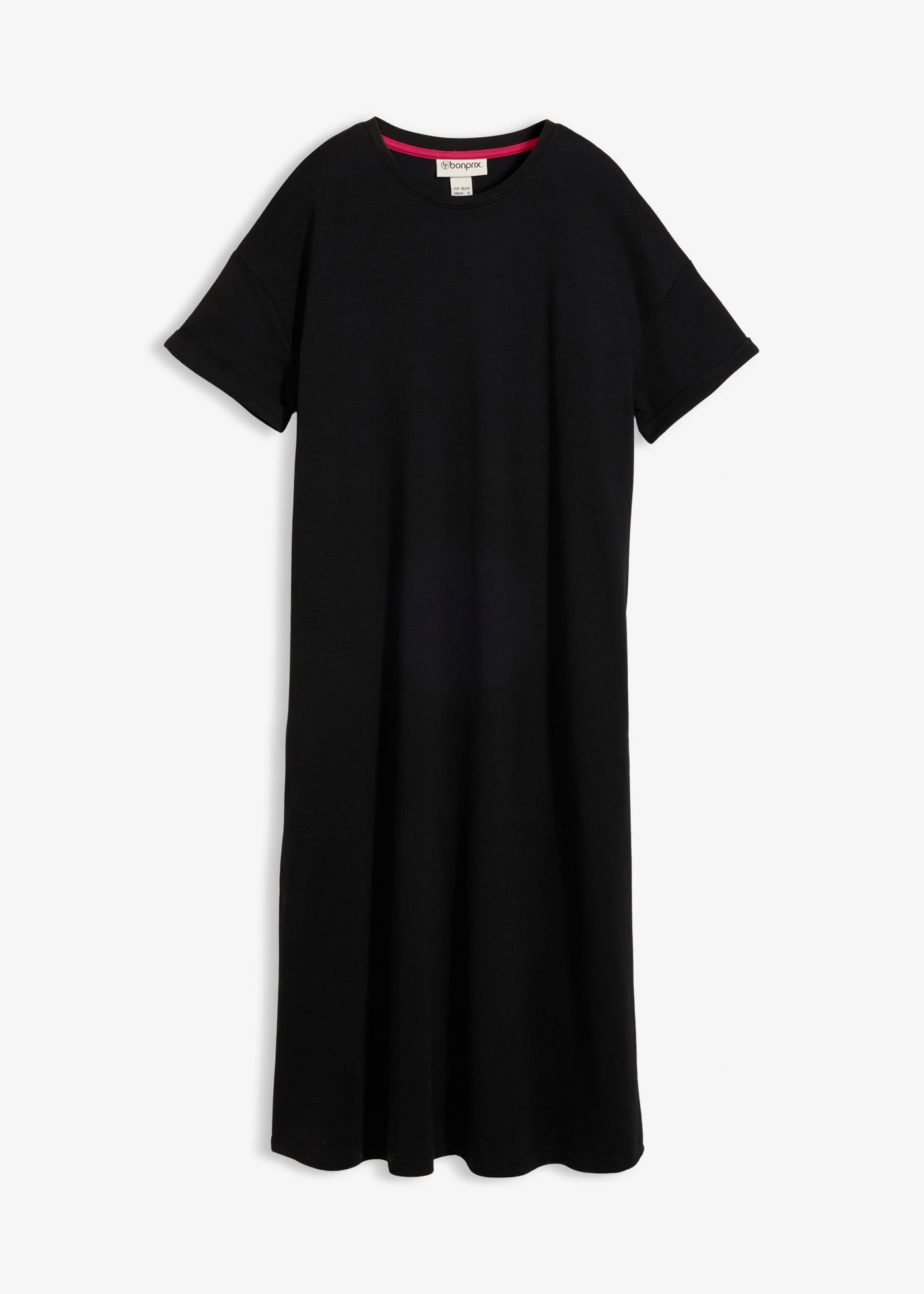 Robe large en jersey interlock épais avec poches • noir • Boutique bonprix