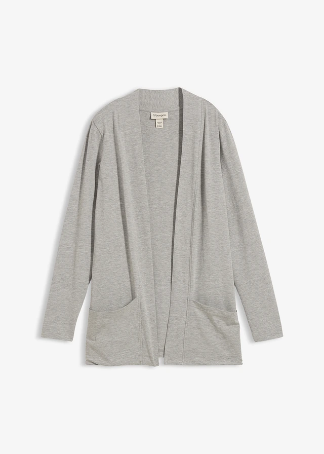 Gilet en jersey doux, Couleur: gris clair chiné