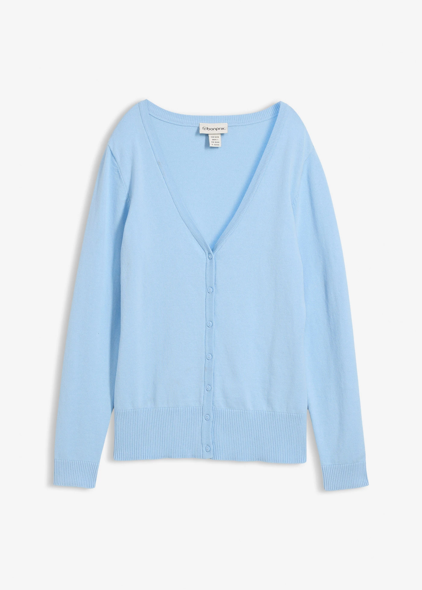 Jachetă din tricot fin cu nasturi • bleu • magazin bonprix