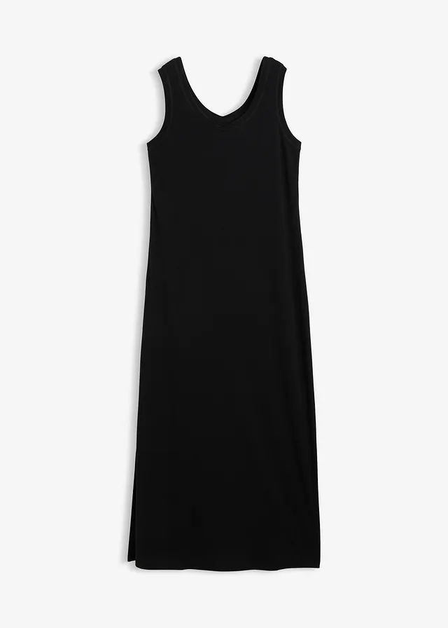 Aansluitende jersey jurk, Kleur: zwart