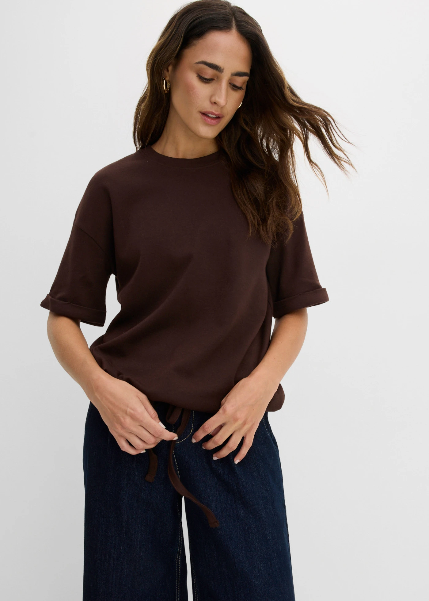 Tricou din bumbac organic 100% • maro închis • magazin bonprix