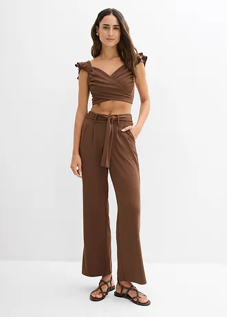 Shirt en broek (2-dlg. set), Kleur: bruin