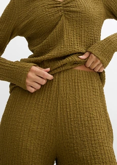 Bluză și pantaloni din crep moale (set/2 piese) • verde-natur • magazin bonprix