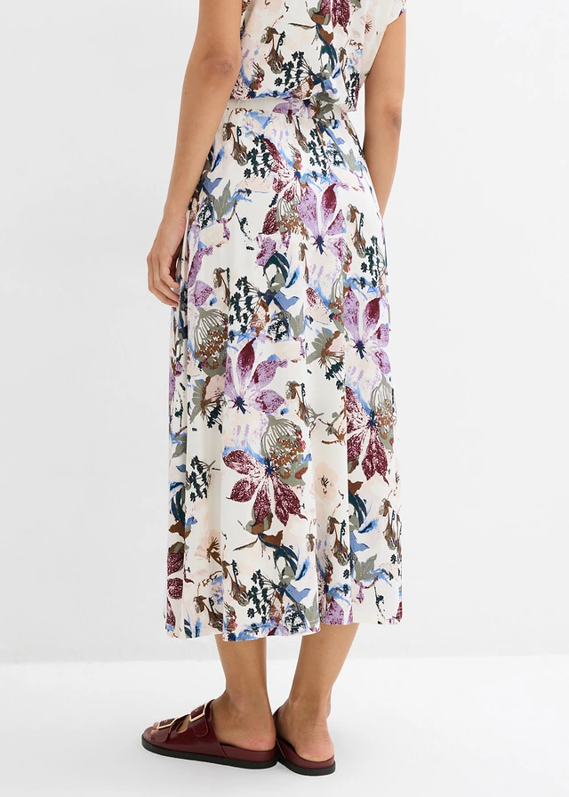 Rok met soepele viscose • ecru gebloemd • product-page.page-title-suffix