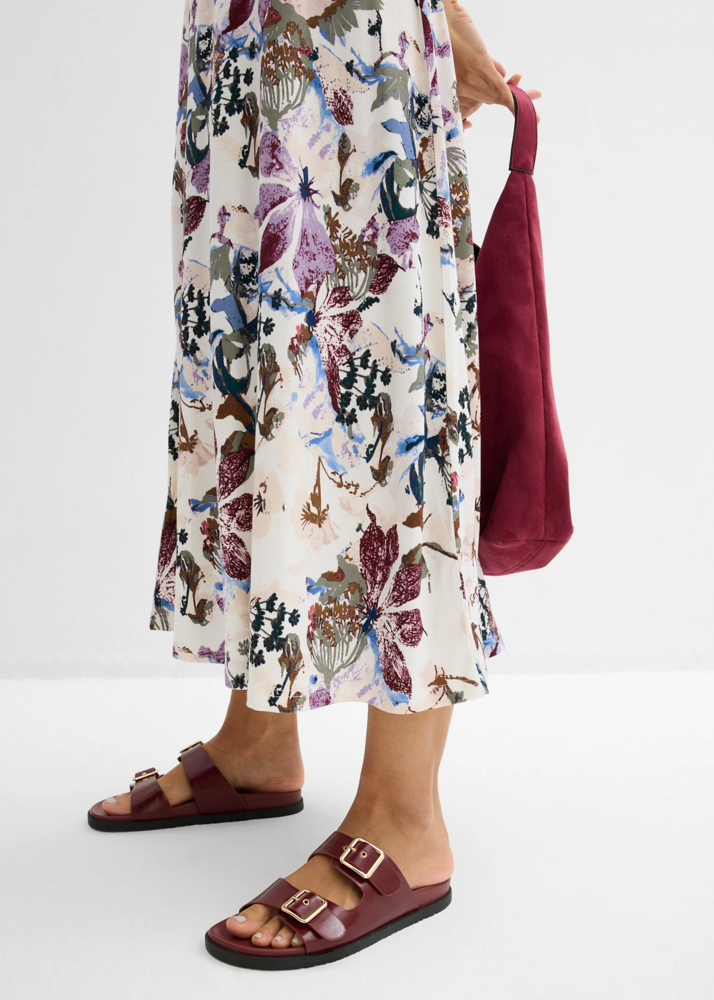 Jupe en viscose fluide • écru floral • Boutique bonprix