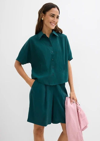 Blouse van een viscosemix met vleermuismouwen • diepgroen • bonprix online shop