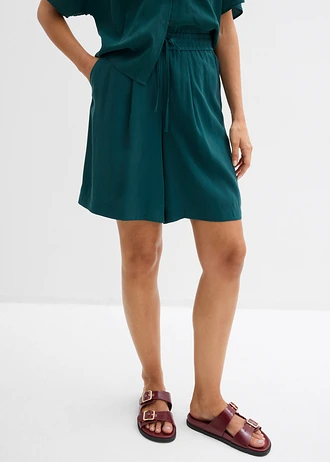 Bermuda confortable, Couleur: vert profond