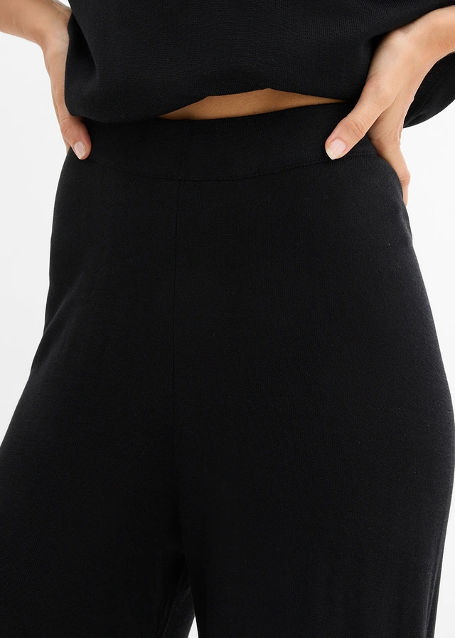 Gebreide broek van een viscose-mix • zwart/wit • product-page.page-title-suffix