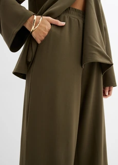 Broek van viscosemix • donkerolijfgroen • bonprix online shop