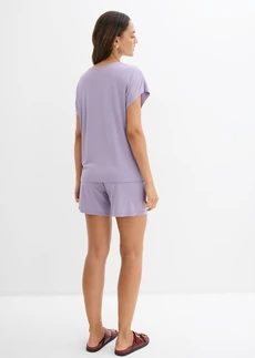 T-shirt et short en viscose extensible (ens. 2 pces) • violine fumé • Boutique bonprix
