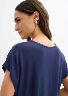 T-shirt et short en viscose extensible (ens. 2 pces) • bleu foncé • Boutique bonprix