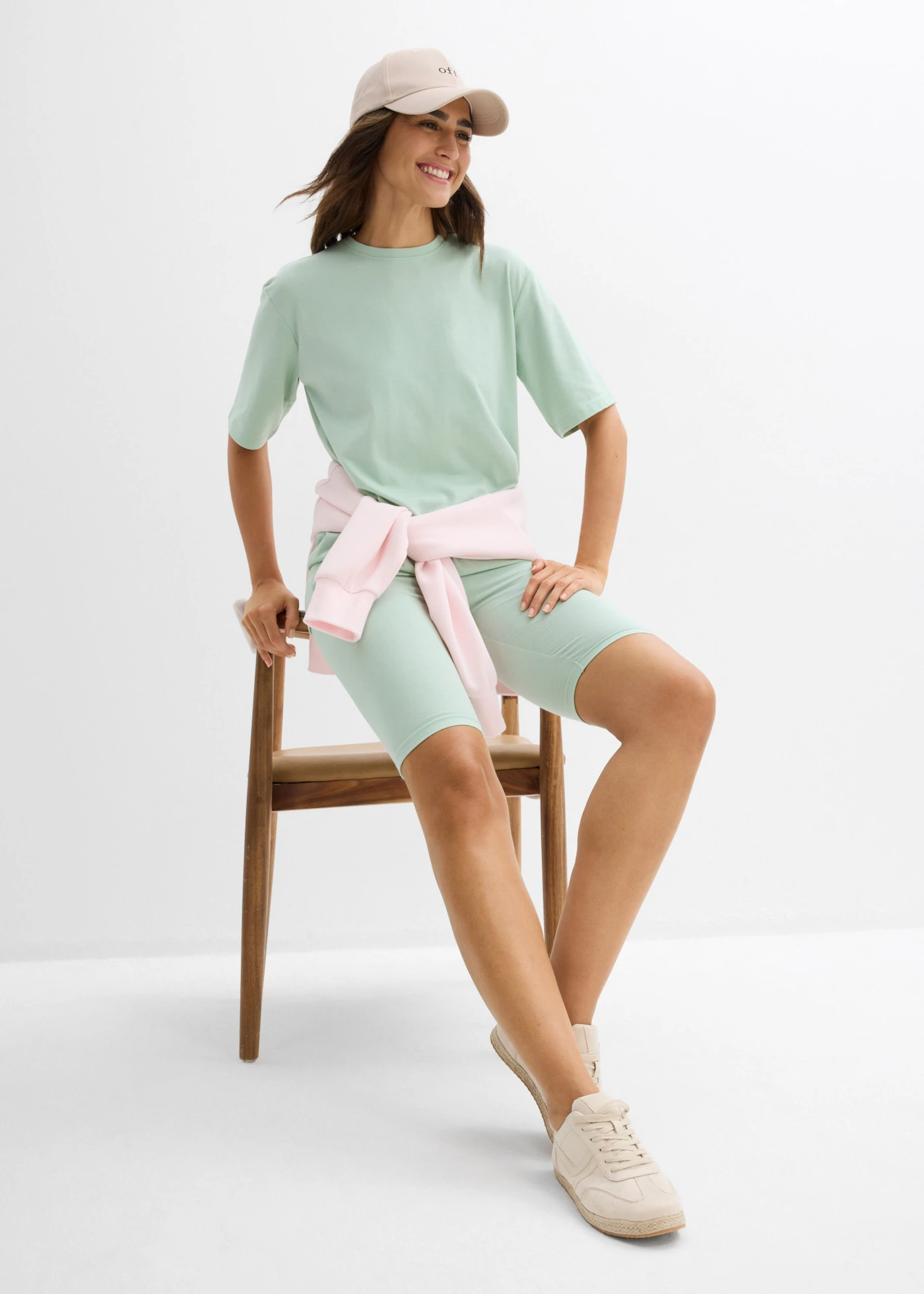 T-shirt et cycliste (ens. 2 pces) • menthe cristal chiné • Boutique bonprix