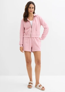 Jachetă casual și pantaloni scurți 100% din bumbac  organic (set/2piese) • roz cenușiu • magazin bonprix