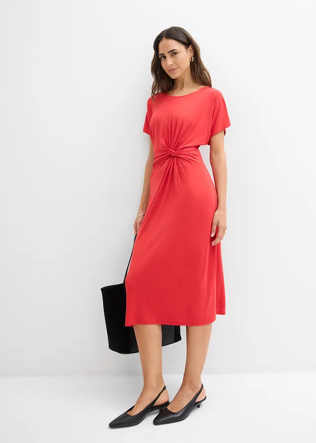 Robe en jersey viscose fraise