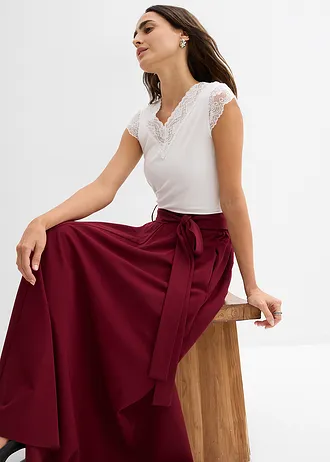 Spódnica maxi z mieszanki wiskozy • czerwony rubinowy • sklep bonprix