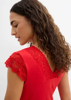 Shirt in een viscosemix • aardbeirood • bonprix online shop