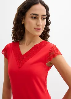 Shirt in een viscosemix • aardbeirood • bonprix online shop