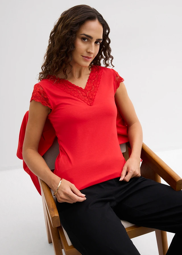 T-shirt doux en viscose extensible • fraise • product-page.page-title-suffix