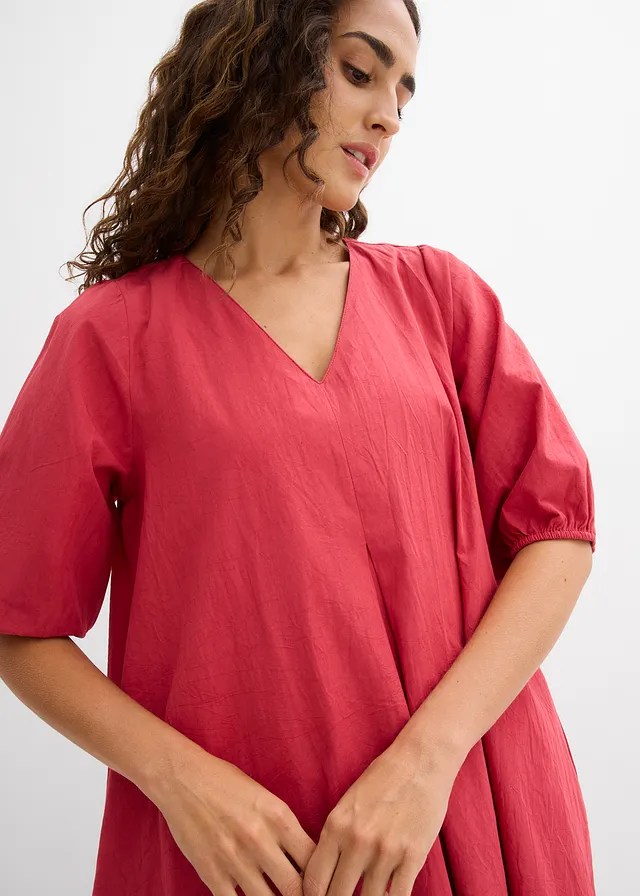 Robe midi 100% coton • rouge cerise • product-page.page-title-suffix