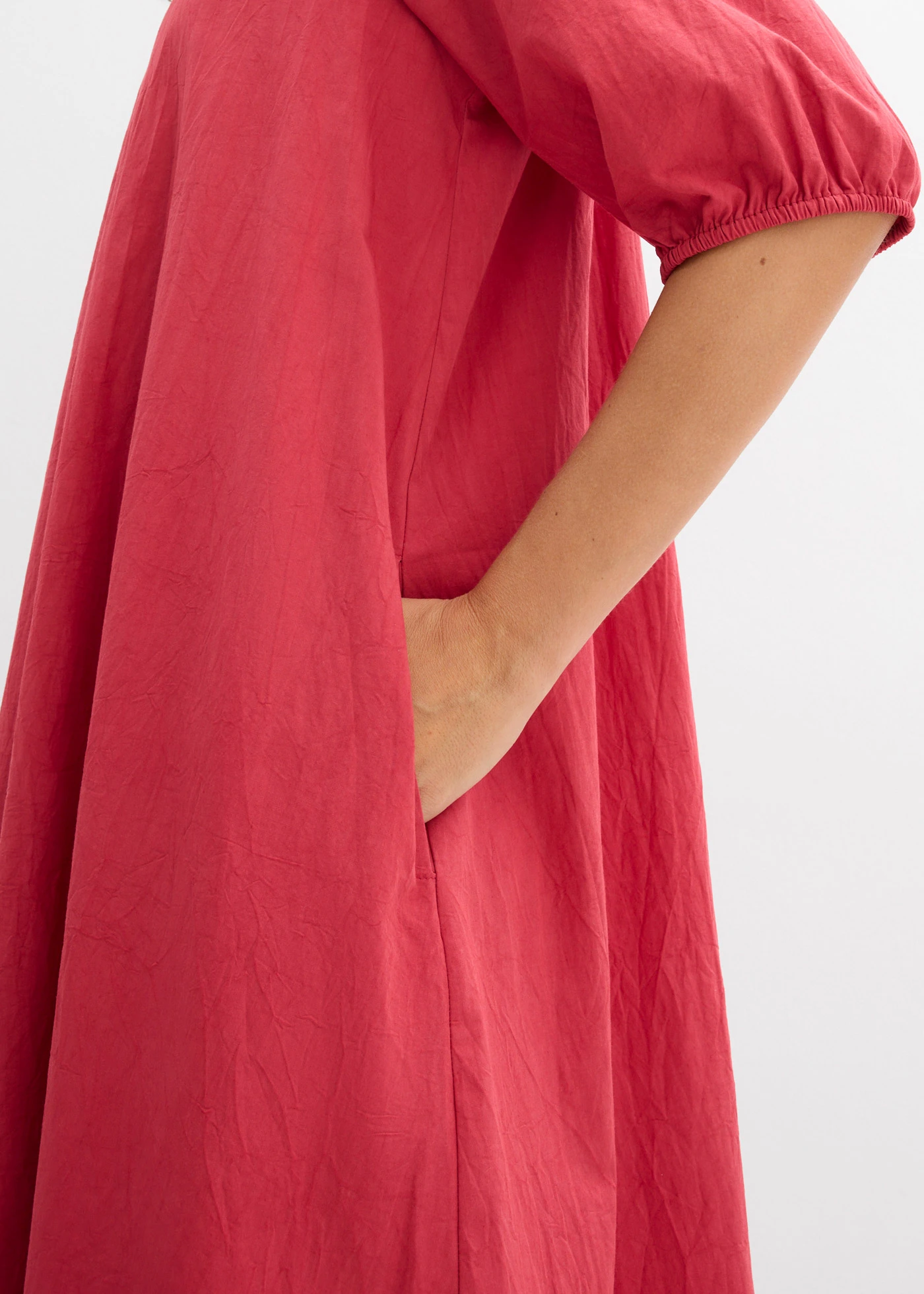 Robe midi 100% coton • rouge cerise • Boutique bonprix