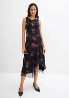 Robe midi en mesh doux • noir floral • Boutique bonprix