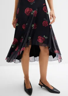 Robe midi en mesh doux • noir floral • Boutique bonprix