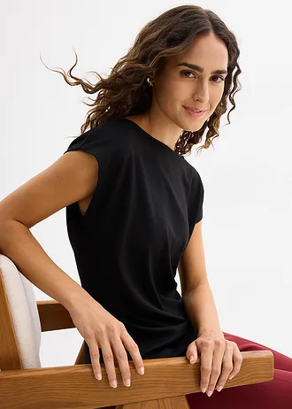 Asymmetrische top van Punto di Roma • zwart • bonprix online shop