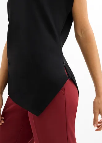 Top asimetric din material Punto di Roma • negru • magazin bonprix