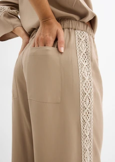Wijde broek van soepele viscose • rietbeige • bonprix online shop
