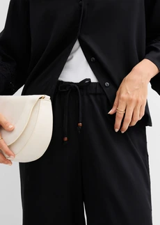 Wijde broek van soepele viscose • zwart • bonprix online shop