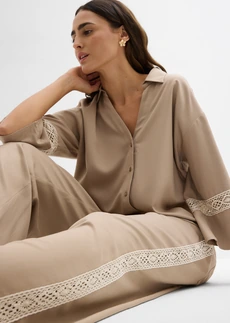 Wijde broek van soepele viscose • rietbeige • bonprix online shop