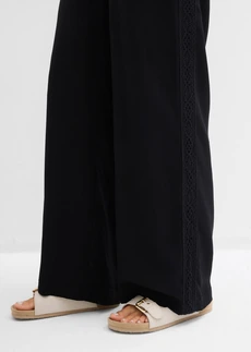 Wijde broek van soepele viscose • zwart • bonprix online shop