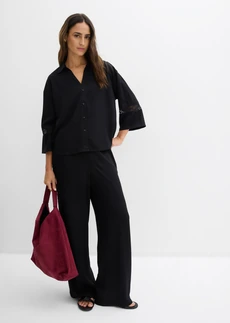 Chemisier fluide en viscose • noir • Boutique bonprix