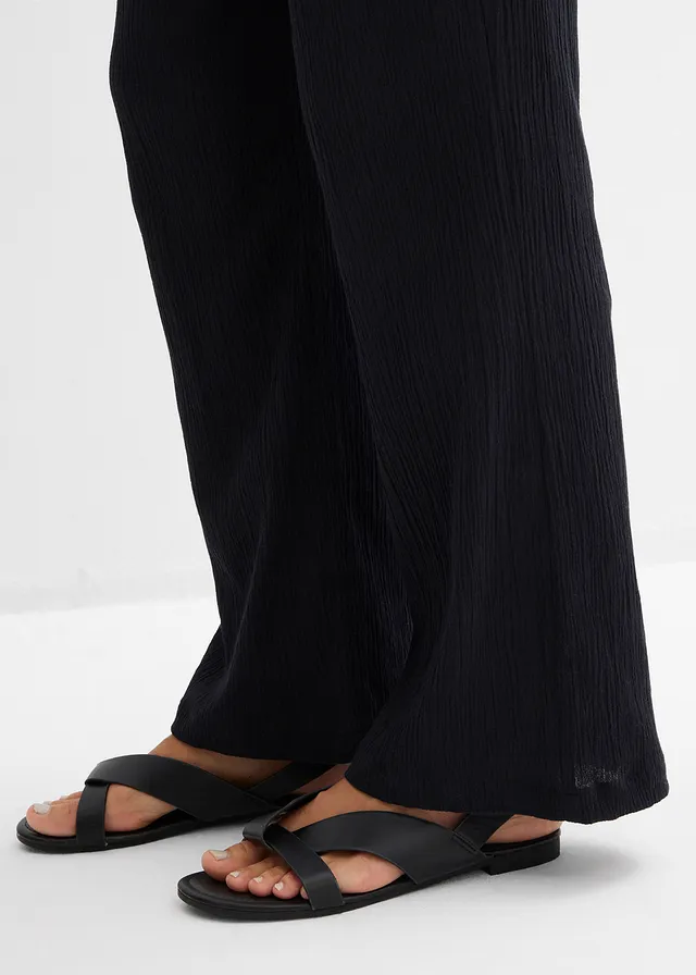 Pantalon large, effet froissé • noir • product-page.page-title-suffix