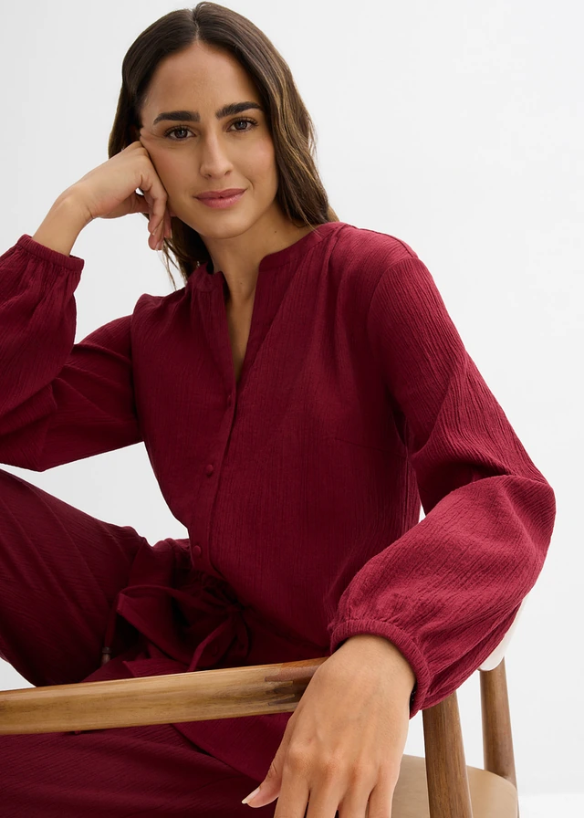 Blouse à effet froissé • rouge rubis • product-page.page-title-suffix