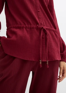 Blouse van gestructureerde crinkle • robijnrood • bonprix online shop