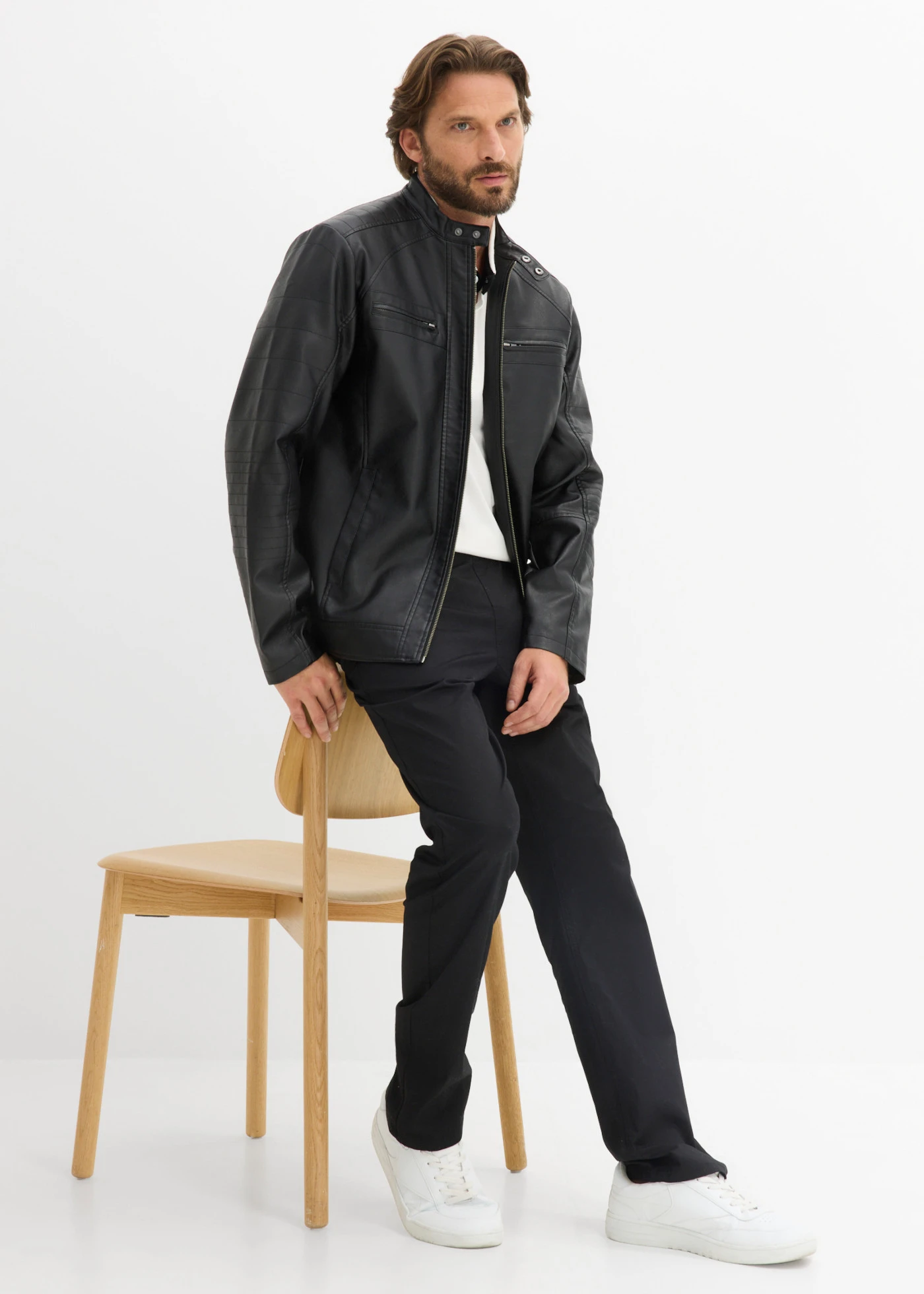 Regular fit stretch instapbroek, straight • donkerantraciet • bonprix online shop